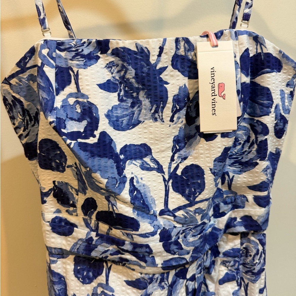 Kentucky Derby x Vineyard Vines floral blue midi - Picture 4 of 4